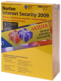 Norton Internet Security 2009 (защита на 1 ПК в течение 1 года) + Norton AntiVirus 2009 (защита на 1 ПК в течение 1 года)