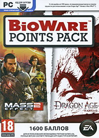 Карта оплаты BioWare Points Pack. 
Для Mass Effect 2 и Dragon Age: Начало (1600 баллов)